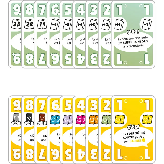 Asmodee Jeu de cartes DING! par DON'T PANIC GAMES - Ambiance pour 2 à 7 joueurs, dès 8 ans - Règles simples et parties rapides - Version française Asmodee Jeu de cartes DING! par DON'T PANIC GAMES - Ambiance pour 2 à 7 joueurs, dès 8 ans - Règles simples et parties rapides - Version française