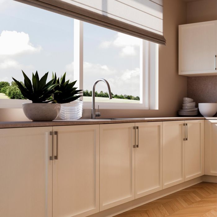 Emuca Lot de 5 poignées pour meubles Montréal, L192mm, entraxe 160mm, Zamak, Nickel satiné 5