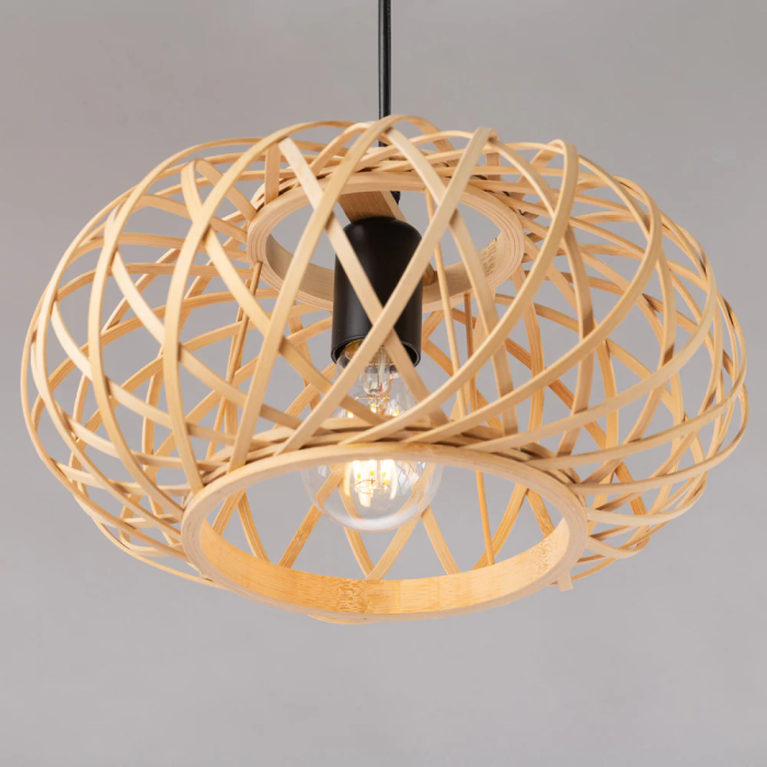 Lampe Suspendue Ha Long Rotin Style Naturel Boho-Chic Douille E27 [SKD-P80111] 3