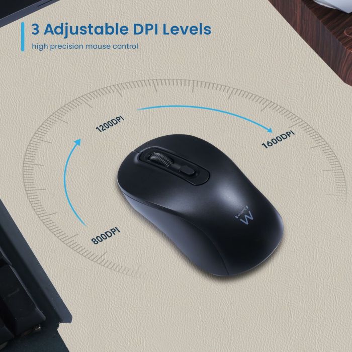 Souris Ewent EW3218 Noir 1600 dpi 3 Souris Ewent EW3218 Noir 1600 dpi 3
