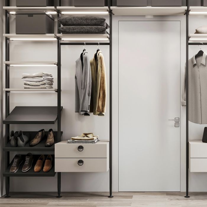 Emuca Kit de fixation pour 1 étagère en bois, 1 module et 1 tringle de suspension, longueur 1m Zero, Zamak, Peint en noir texturé 2 Emuca Kit de fixation pour 1 étagère en bois, 1 module et 1 tringle de suspension, longueur 1m Zero, Zamak, Peint en noir texturé 2