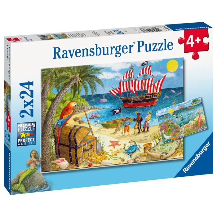 Ravensburger 05676 - Lot de 2 Puzzles 24 Pièces pour Enfants dès 4 ans - Thèmes Pirates et Sirènes avec 2 Posters Taille Réelle Ravensburger 05676 - Lot de 2 Puzzles 24 Pièces pour Enfants dès 4 ans - Thèmes Pirates et Sirènes avec 2 Posters Taille Réelle