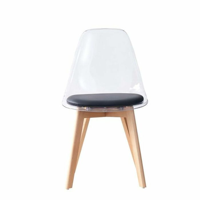 Chaise de Salle à Manger DKD Home Decor Noir Multicouleur Naturel 30 x 40 cm 54 x 47 x 81 cm 3