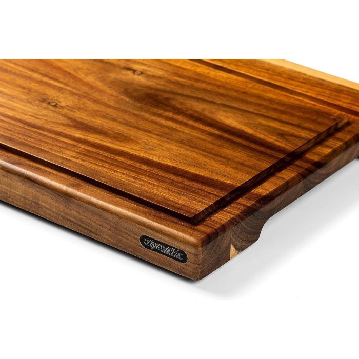 Planche a découper Anti-dérapante - STYLE DE VIE - Acacia - Avec gouttiere et poignée - 40 x 29 x 3 cm 3