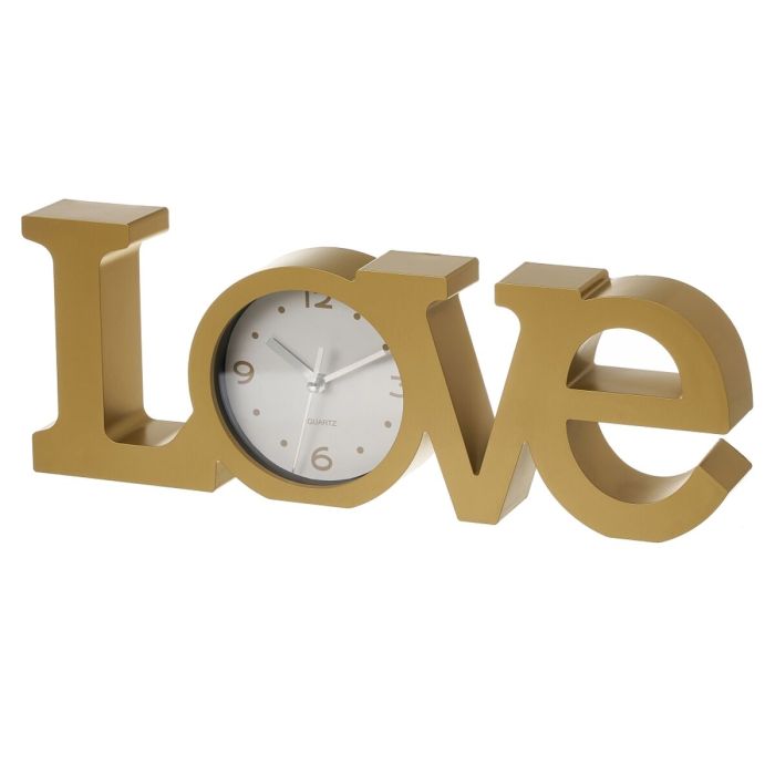 Horloge de table LOVE Doré Plastique 39 x 3,5 x 15 cm 0 Horloge de table LOVE Doré Plastique 39 x 3,5 x 15 cm 0