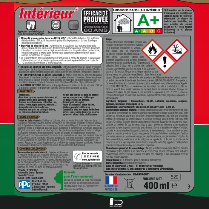 Traitement meubles, objets & parquets - Incolore - Xylophene - 400ml 2