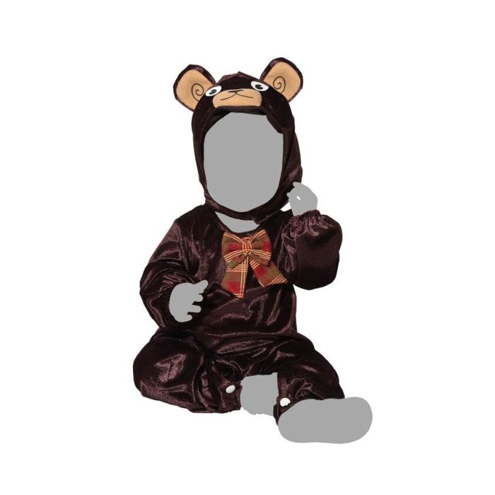 Déguisement Ours Bébé Marron 24 Mois - Costume Complet Capuche avec Tête et Oreilles - Doux en Polyester - Thème Animal