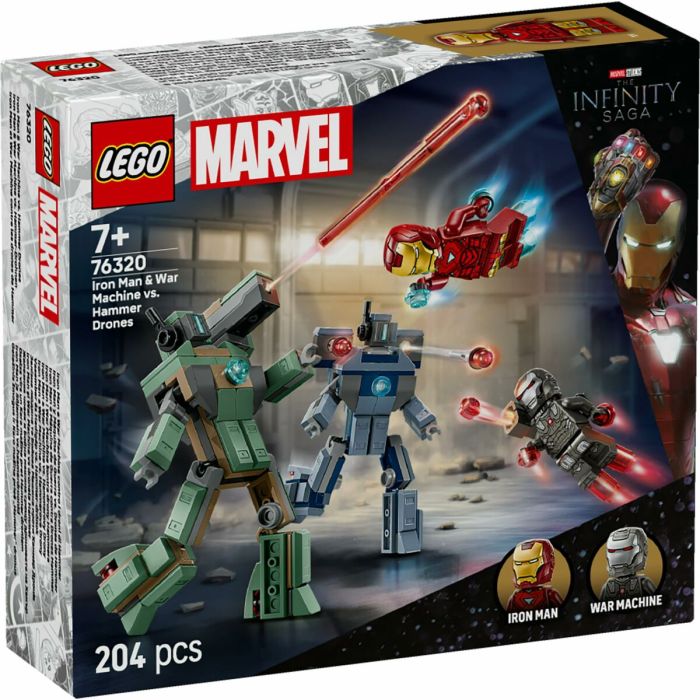 Set de construction Lego 76320 Iron Man & War Machine VS Hammer Drones 204 Pièces 6