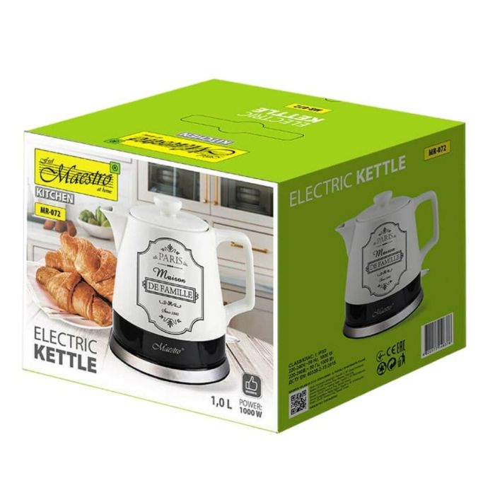 Bouilloire Feel Maestro MR-072 Blanc Céramique 1000 W 1 L
