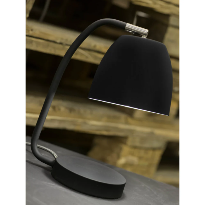 Lampe de Table Newport IAR-NEWPORT/T/B, Style Nordique, Fer/Finition Caoutchouc, 28cm/Abat-jour 11x13cm 2 Lampe de Table Newport IAR-NEWPORT/T/B, Style Nordique, Fer/Finition Caoutchouc, 28cm/Abat-jour 11x13cm 2