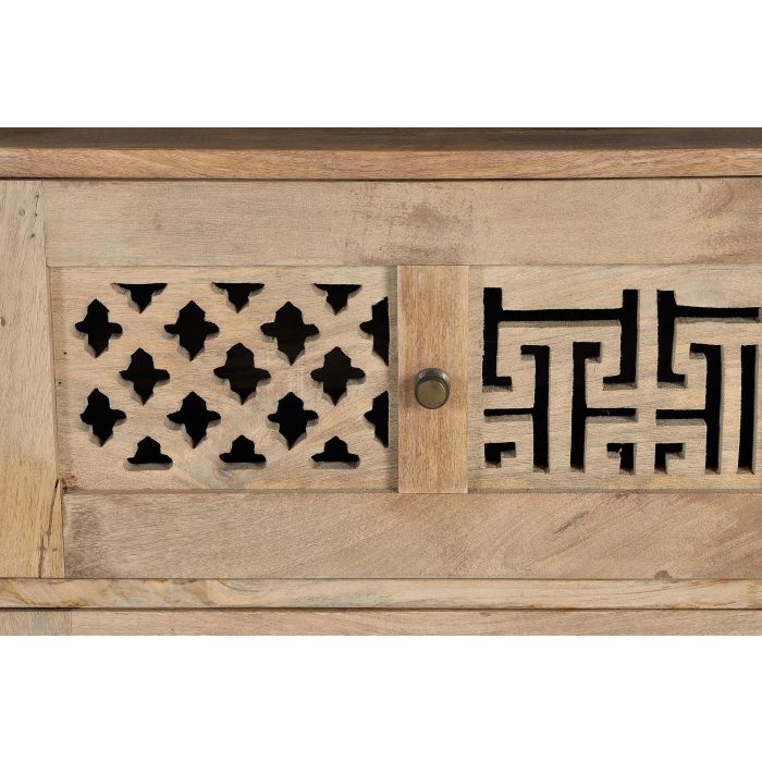 GINER Y COLOMER - Buffet bibliothèque 2 tiroirs en bois de manguier avec pieds en métal et détails sculptés à la main - Couleur Naturel 3 GINER Y COLOMER - Buffet bibliothèque 2 tiroirs en bois de manguier avec pieds en métal et détails sculptés à la main - Couleur Naturel 3