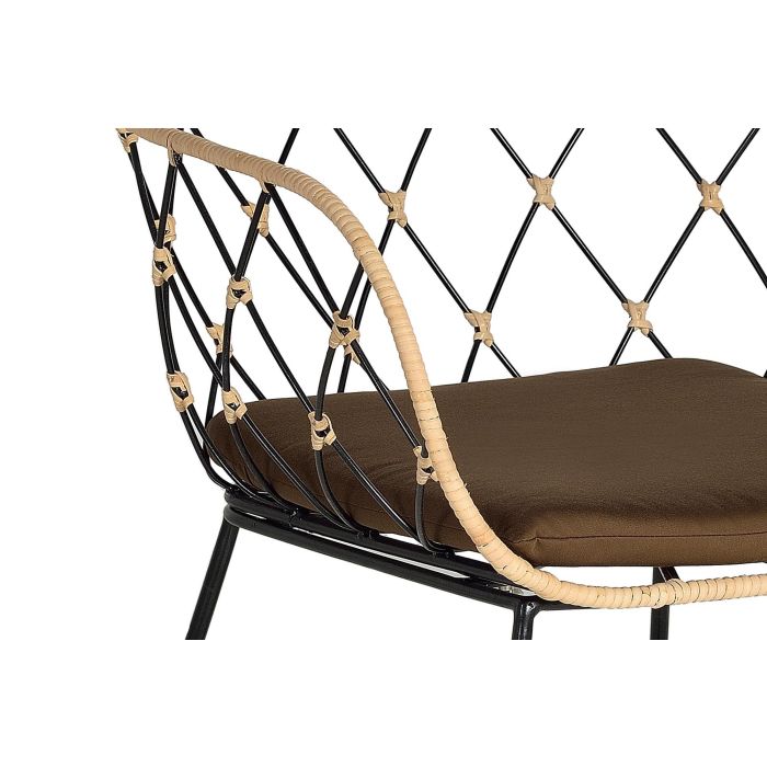 GINER Y COLOMER - Lot de 2 fauteuils en rotin naturel avec pieds en métal et coussins - Dimensions siège : 39 x 43 cm 4 GINER Y COLOMER - Lot de 2 fauteuils en rotin naturel avec pieds en métal et coussins - Dimensions siège : 39 x 43 cm 4