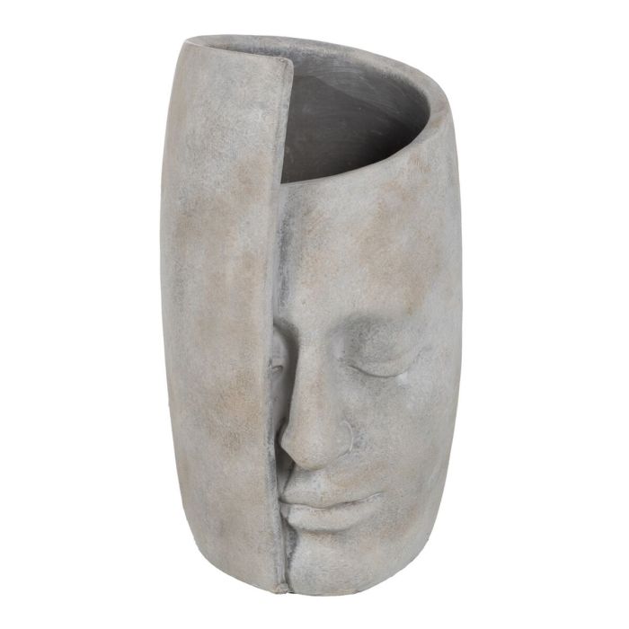 Vase Gris Ciment Visage 21 x 18 x 32,5 cm 5