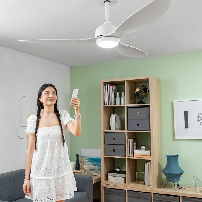 Ventilateur de Plafond avec Lumière LED et 3 Pales ABS Flaled InnovaGoods Blanc 36 W 52" Ø132 cm 6