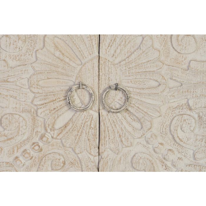 GINER Y COLOMER Buffet en bois de manguier massif, 2 portes et 1 étagère, finition blanc vieilli, 90 x 90 x 40 cm 5 GINER Y COLOMER Buffet en bois de manguier massif, 2 portes et 1 étagère, finition blanc vieilli, 90 x 90 x 40 cm 5