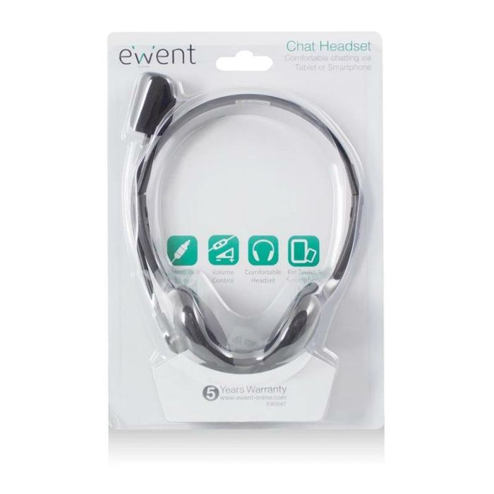 Casques avec Microphone Ewent EW3567 Noir (1 Unité) 2 Casques avec Microphone Ewent EW3567 Noir (1 Unité) 2