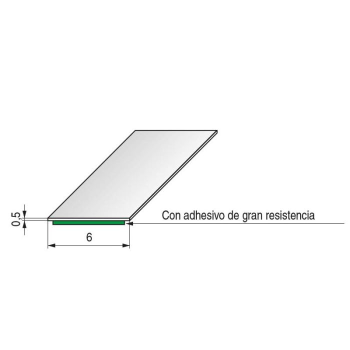 Perfil Adhesivo Alu - Tape 0,5 Grueso 25M Negro Mate, Cromo, Plata Mate Acabado Cromo Ancho 6 Fbs 2