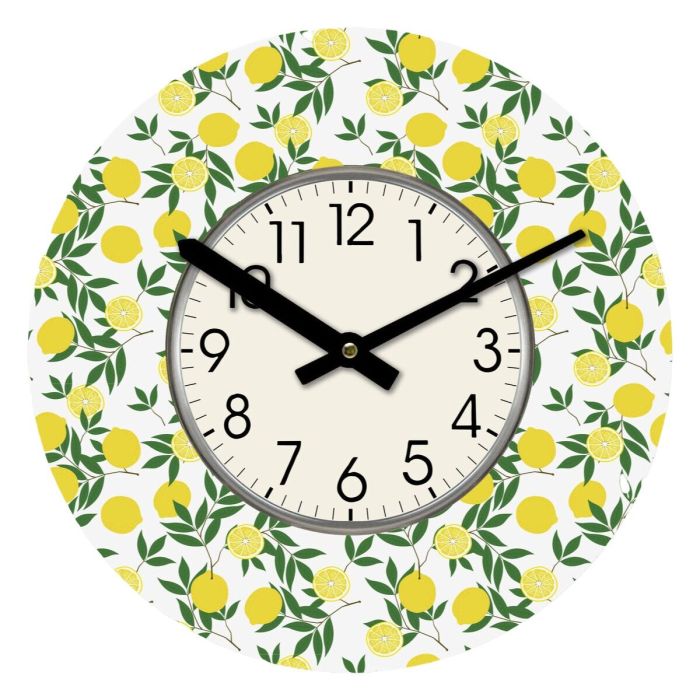 Horloge Murale Versa Bois Citron 4 x 30 x 30 cm 1
