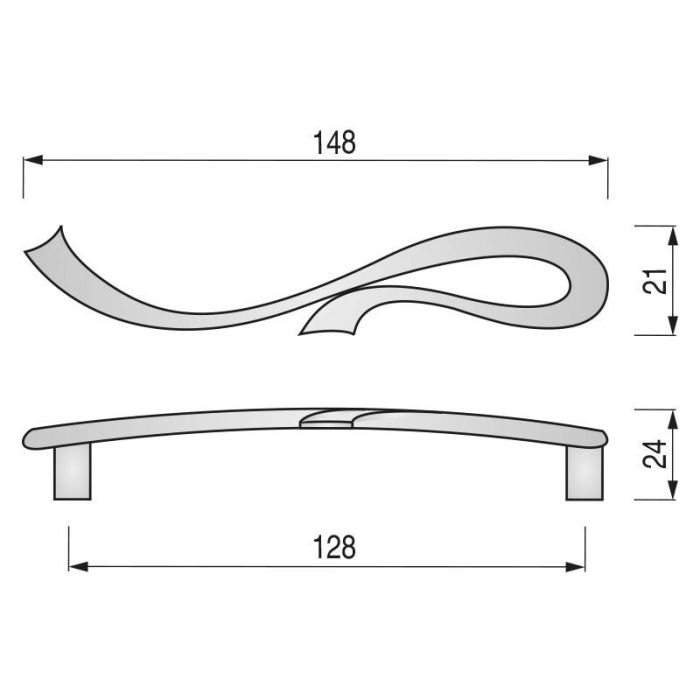 Galia Tirador Zamak. Elegir Distancia Entre Centros Y Acabado. Acabado Plata Vieja Distancia 128 Giusti 1
