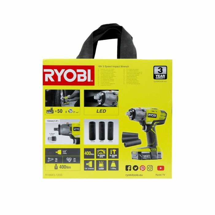 Tournevis électrique Ryobi 5133003574 18 V D'impact 2 Tournevis électrique Ryobi 5133003574 18 V D'impact 2