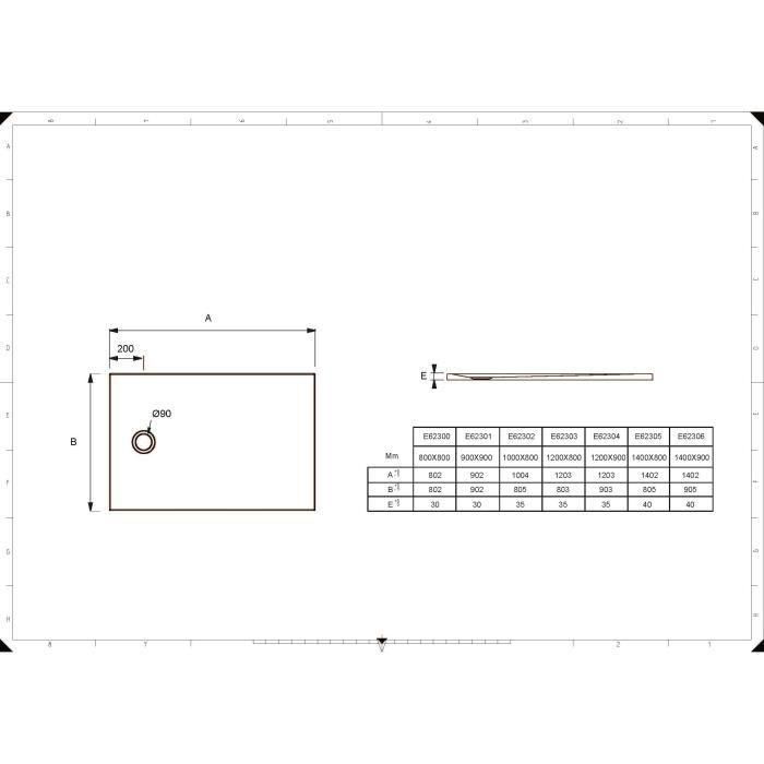 JACOB DELAFON Receveur de douche extra-plat Ipso E62302-WPM 100x80x3,5 cm - Garantie 10 ans, Blanc, texture pierre 4