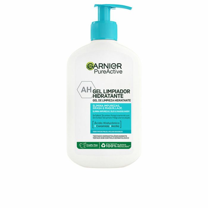 Garnier Nettoyant Hydratant Pure Active pour Impuretés, Sébum et Maquillage 250 ml