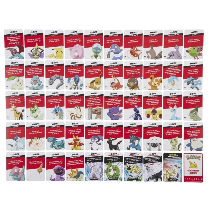 Mattel Games Scrabble Pokémon HXT27 Jeu de société familial avec 2 modes de jeu 4
