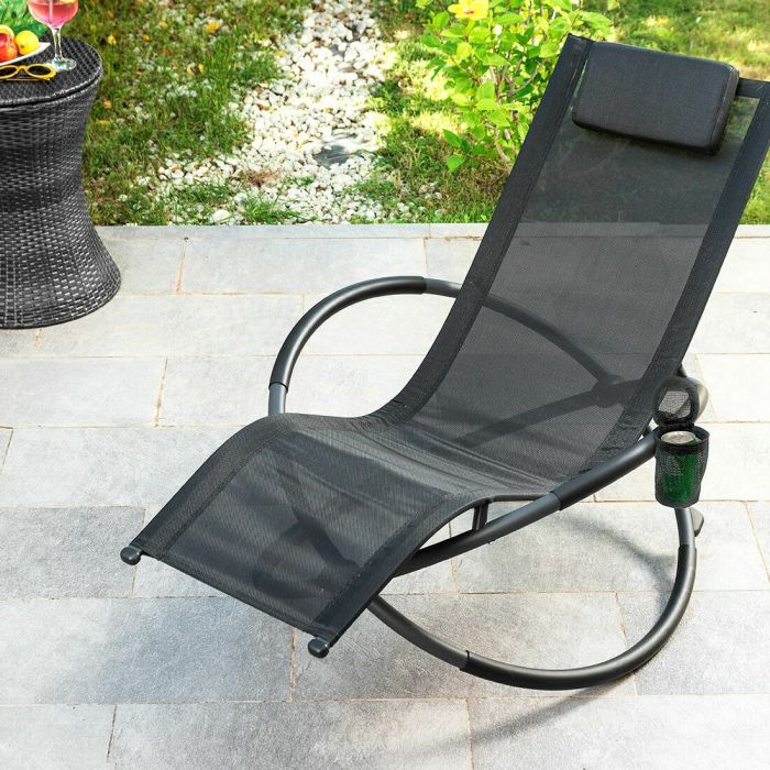 Chaise Longue Pliante à Bascule Orbitale Rockorb InnovaGoods 9 Chaise Longue Pliante à Bascule Orbitale Rockorb InnovaGoods 9