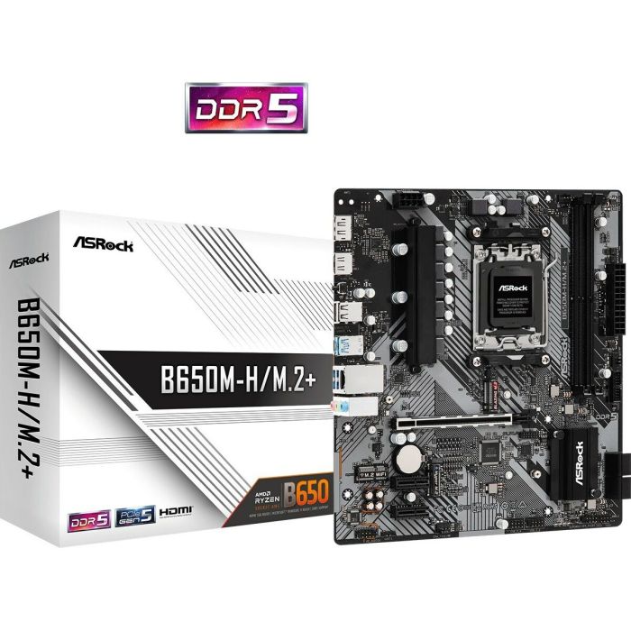 Carte Mère ASRock B650M-H/M.2+ AMD B650 AMD AM5 1