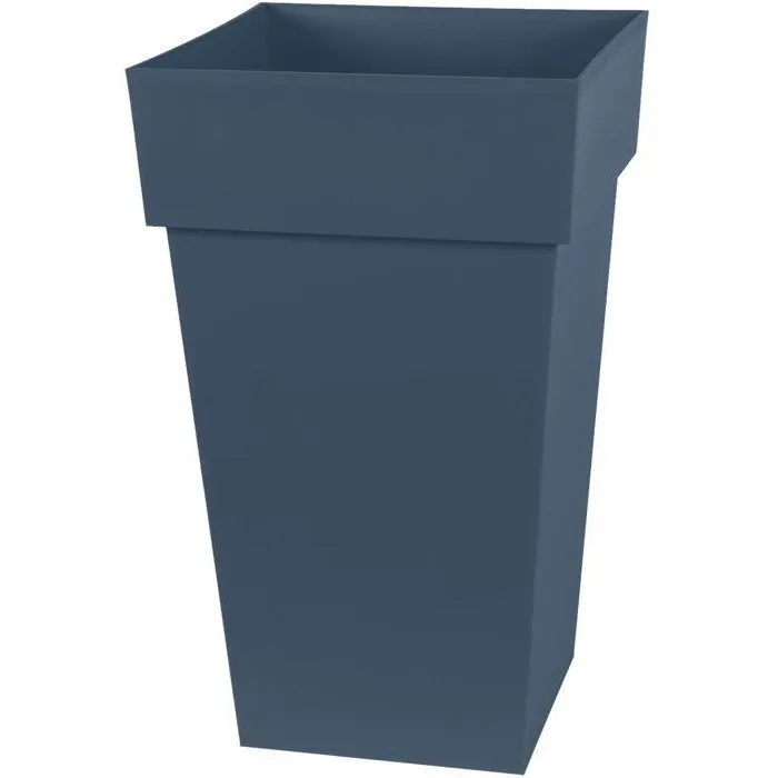 EDA Pot de Fleurs Toscane Haut Carré - 39x39x65 cm, 62 L, Intérieur/Extérieur, Traité Anti-UV et Gélif, Bleu Jean EDA Pot de Fleurs Toscane Haut Carré - 39x39x65 cm, 62 L, Intérieur/Extérieur, Traité Anti-UV et Gélif, Bleu Jean
