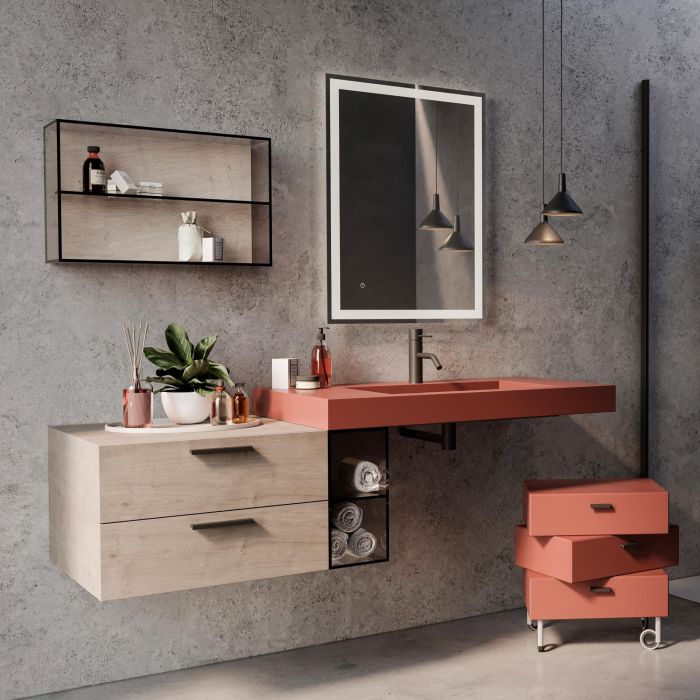 Emuca Lot de 5 poignées pour meubles Xirivella, L160mm, entraxe 128mm, Aluminium, Anodisé noir 4