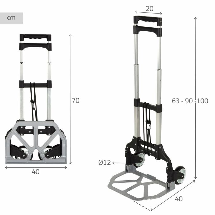 Chariot Multi-usages Aktive 40 x 100 x 40 cm (2 Unités) 3