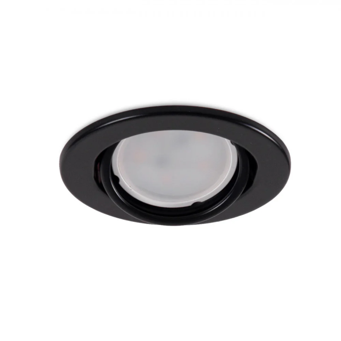 Vepa Aro Foco Downlight Circular Basculante Acero Negro 90mm 1
