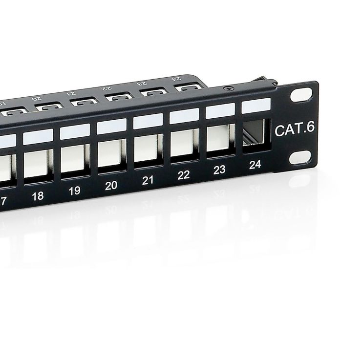 Equip Patchpanel 24x Cat6 19" FTP 1HE Keystone Montage sw 4 Equip Patchpanel 24x Cat6 19" FTP 1HE Keystone Montage sw 4