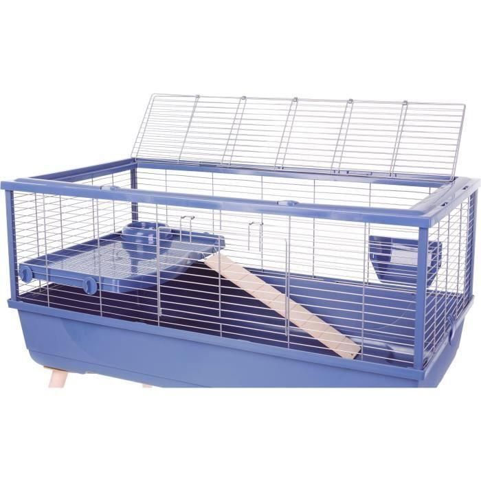 ZOLUX Cage grillagée rongeur surélevée pour cochon d'inde - 99 x 54 x 79 cm - Néolife - Bleu 3