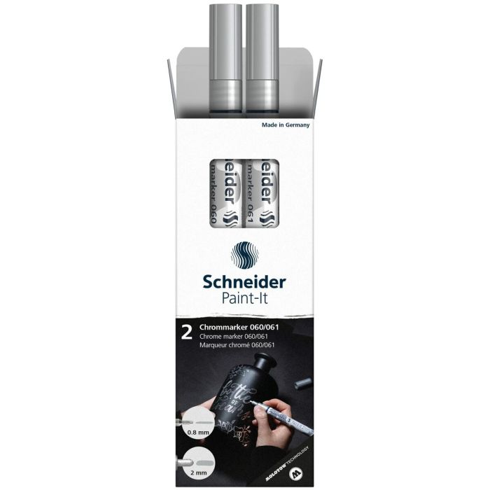 boîte de marqueurs Schneider PAINT-IT 2 CHROME métallique (2 Unités) 2