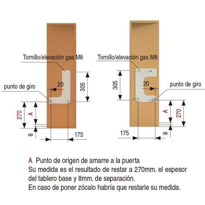 Placas Cama Abatible Horizontal 90-105 Juego De Placas Cama Horizontal - Completo) Herrajes Alk 1