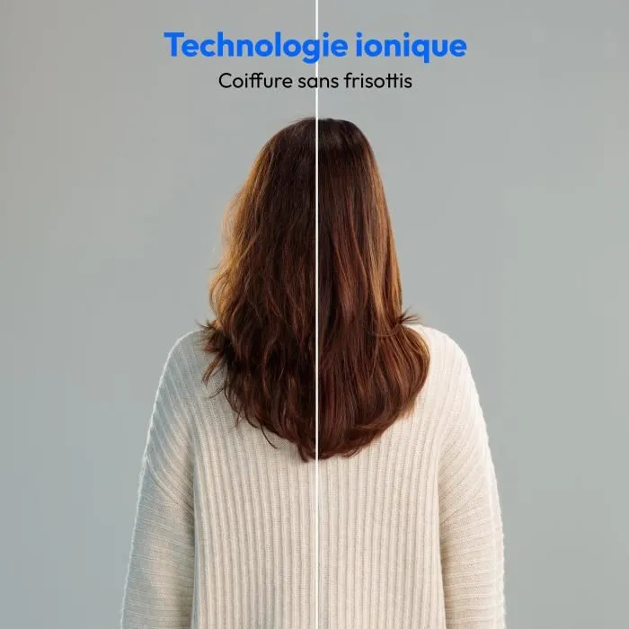 Medion MD19859 Brosse lissante chauffante en céramique/tourmaline - 46 W - 5 niveaux température 165 à 210°C - Fonction ionique - Arrêt automatique - Blanc