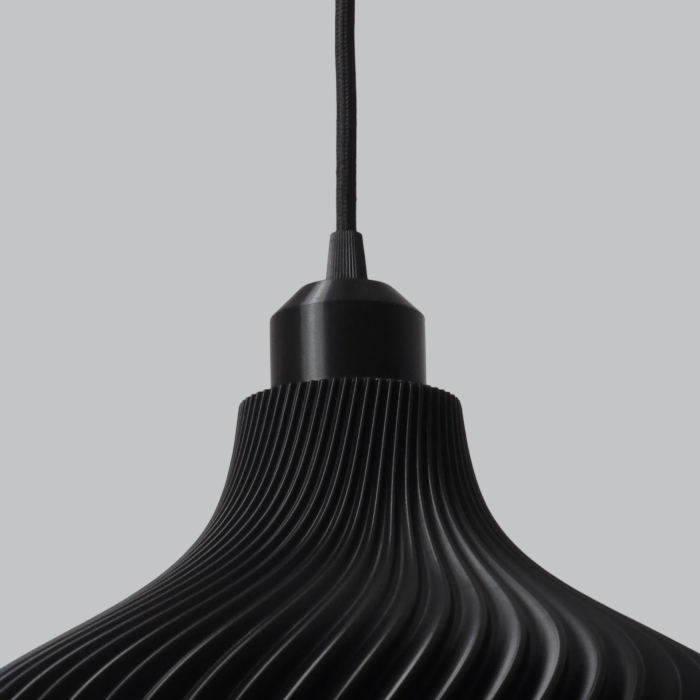 Lampe suspendue Daila Noir/Fleuron Noir/Câble Noir E27 LED