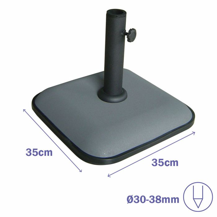 Marbueno Base Parasol Carré Béton 35X35X5,2 cm 11KG Gris Jardin, Piscine 10454 1 Marbueno Base Parasol Carré Béton 35X35X5,2 cm 11KG Gris Jardin, Piscine 10454 1