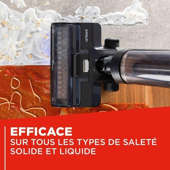 Aspirateur balai laveur vapeur sans fil - POLTI - RollySteam WD40C - 14000 Pa - 35 min - 0,6 L - Noir 4 Aspirateur balai laveur vapeur sans fil - POLTI - RollySteam WD40C - 14000 Pa - 35 min - 0,6 L - Noir 4