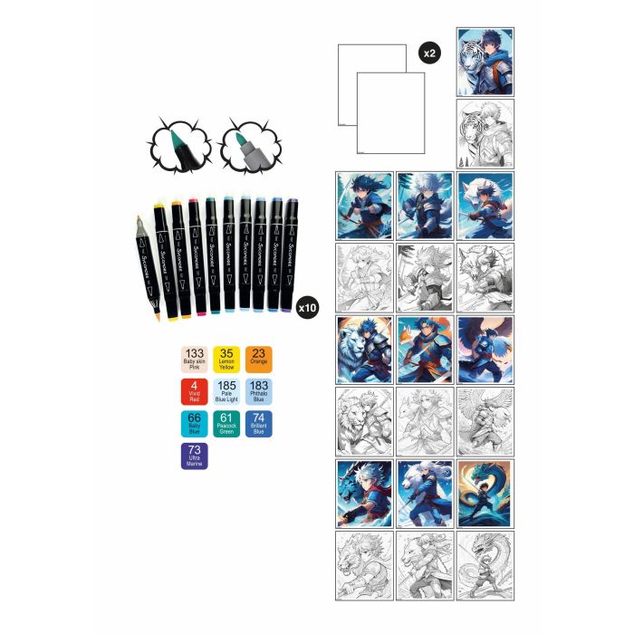 Coffret créatif - SYCOMORE - Layout et marqueurs - Héros guerriers - Des 10 ans 3