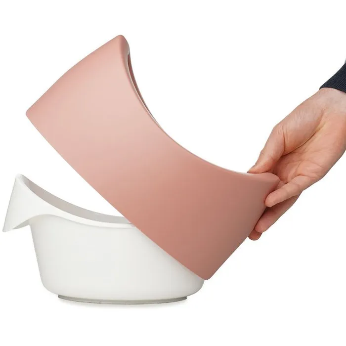 Thermobaby Pottyboo - Pot d'apprentissage ergonomique pour enfant - Position physiologique, confortable - Rose et blanc