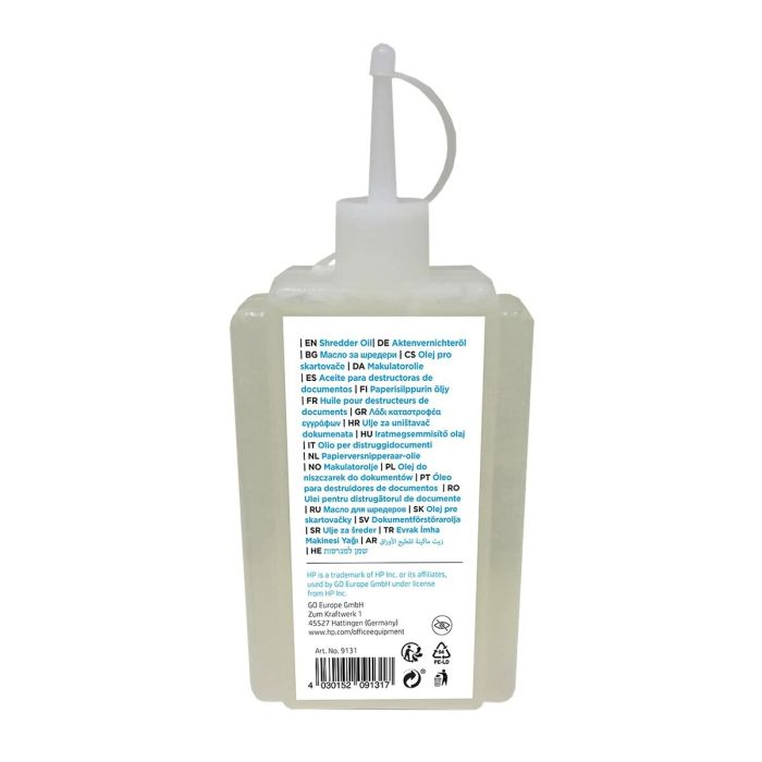 Huile Lubrifiante pour Destructeur de Papier HP HPO9131OIL120ML 120 ml Déchiqueteuse de Papier 2