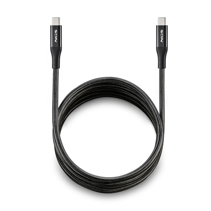 Câble USB-C NGS KNOT240W-2 Noir 2 m 10 Câble USB-C NGS KNOT240W-2 Noir 2 m 10