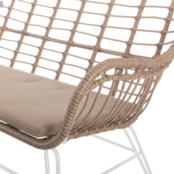 Chaise de jardin Ariki 121 x 62 x 76 cm rotin synthétique Acier Blanc 2 Chaise de jardin Ariki 121 x 62 x 76 cm rotin synthétique Acier Blanc 2