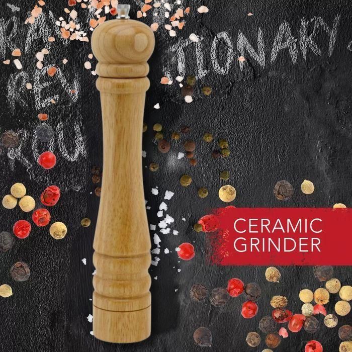 Ensemble de 2 Moulins a poivre manuel - FACKELMANN PROFESIONAL - Couleur bois - 32 cm 3 Ensemble de 2 Moulins a poivre manuel - FACKELMANN PROFESIONAL - Couleur bois - 32 cm 3