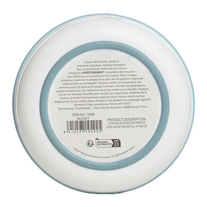 Thermobaby Bol Bébé Micro-Ondes Anti-Dérapant avec Design Disney Baby Mickey, pour Enfants dès 10 Mois, Sans BPA