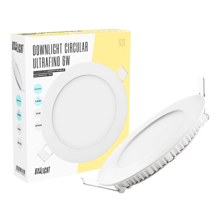 BX3 LIGHT Plaque LED circulaire 6W, 400Lm, 6000K, 40000h, empotrable ou de surface, modèle BX3-GP-LZ-1 pour intérieur BX3 LIGHT Plaque LED circulaire 6W, 400Lm, 6000K, 40000h, empotrable ou de surface, modèle BX3-GP-LZ-1 pour intérieur