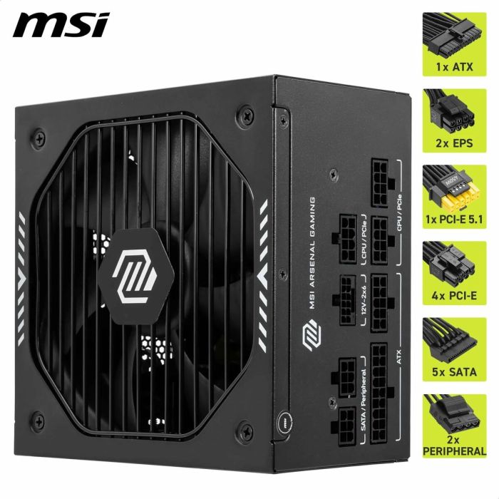 Bloc d’Alimentation MSI 306-7ZP1B11-CE0 750 W 80 Plus Gold ATX 3